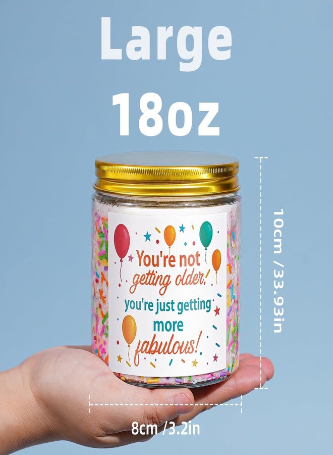 Viyffo Happy Birthday Candle – Caramel & Vanilla Cupcake, 18oz Large Scented Soy Candle, Long Lasting Non Toxic Burn, Festive Confetti Jar with Funny Label, Gift for Women, Mom, Friends & Sisters - Image 4