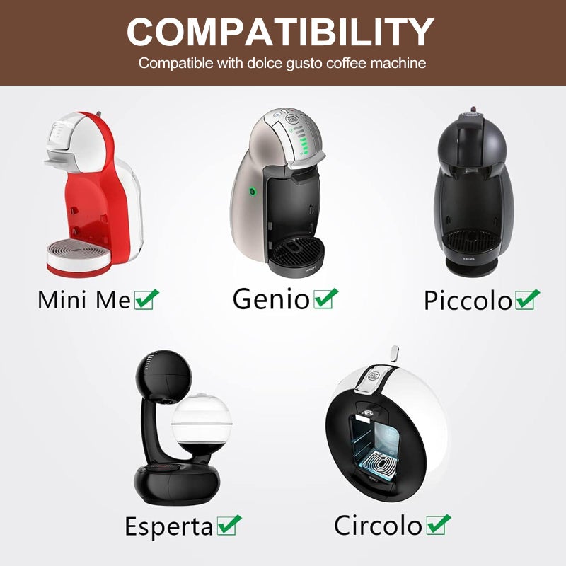 كيباو كبسولات القهوة القابلة لإعادة الاستخدام المتوافقة مع Nescafe Dolce Gusto Machine Coffee Pods 6 Pack (2 * Black + 2 * Brown + 2 * Purple) - Image 2