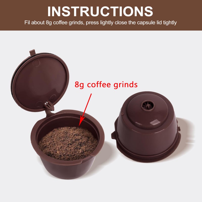 كيباو كبسولات القهوة القابلة لإعادة الاستخدام المتوافقة مع Nescafe Dolce Gusto Machine Coffee Pods 6 Pack (2 * Black + 2 * Brown + 2 * Purple) - Image 3