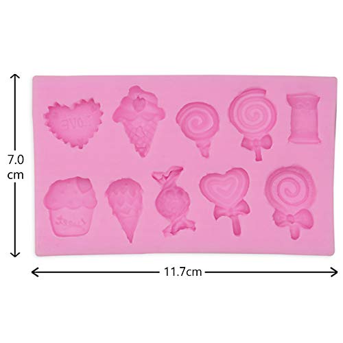 Hengke 2Pcs Ice Cream, Candy, Lollipop Shape Silicone Molds ForPudding,Pan Muffin,Impression Mats Baroque Fondant,Chocolate,Ice Cube,Cookie Pastry Pies,Cake Cup,Cake Decoration,Handmade Soap - Image 3