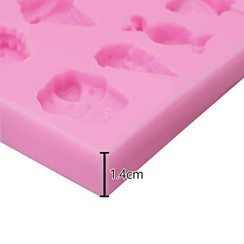 Hengke 2Pcs Ice Cream, Candy, Lollipop Shape Silicone Molds ForPudding,Pan Muffin,Impression Mats Baroque Fondant,Chocolate,Ice Cube,Cookie Pastry Pies,Cake Cup,Cake Decoration,Handmade Soap - Image 4