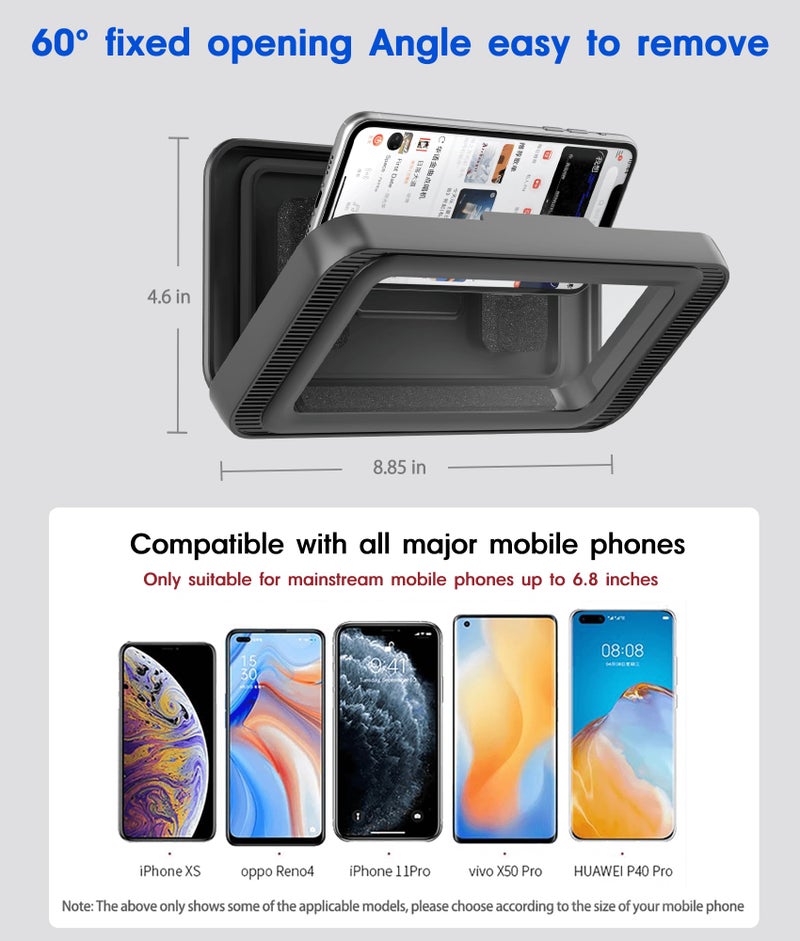 Mistriddle Waterproof Shower Phone Holder with 360Â° Rotation, Angle Adjustable, Enhanced Sound Quality, Wall Mounted Phone Holder for Bathroom Mirror Bathtub Kitchen, Up to 7 Inch (Black) - Image 3