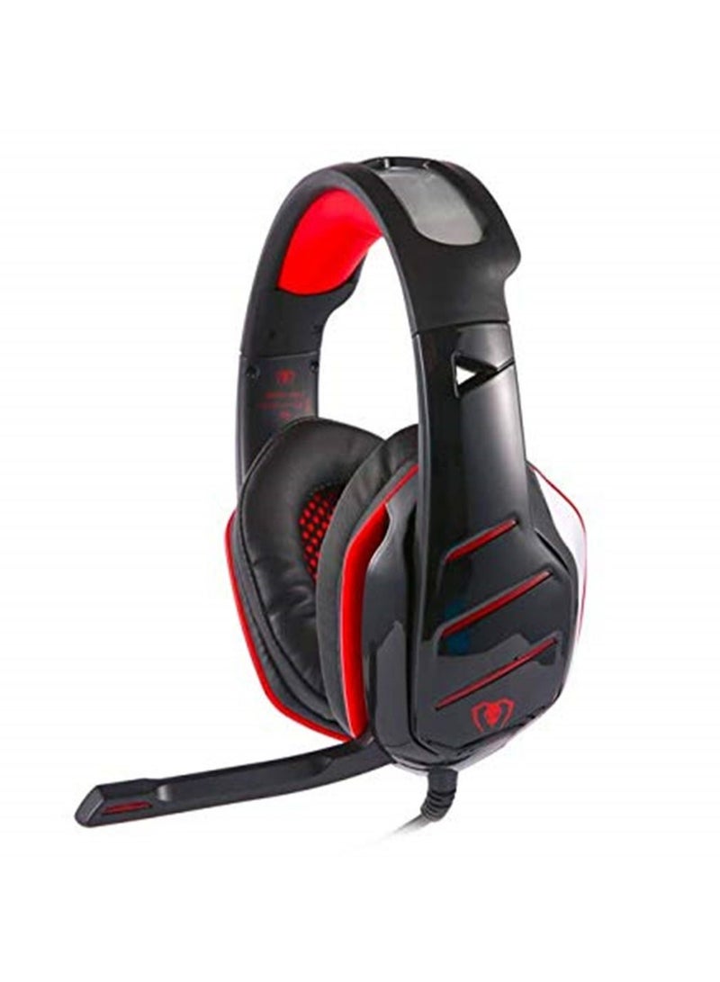 GM-3 Wired Stereo LED Light Bass Over-ear Professional Gaming Headphones with Mic for Laptop Tablet mobile phone PS4 Color- red  - Image 2