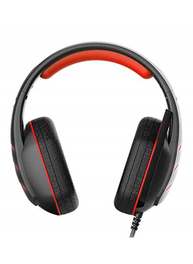GM-3 Wired Stereo LED Light Bass Over-ear Professional Gaming Headphones with Mic for Laptop Tablet mobile phone PS4 Color- red  - Image 5