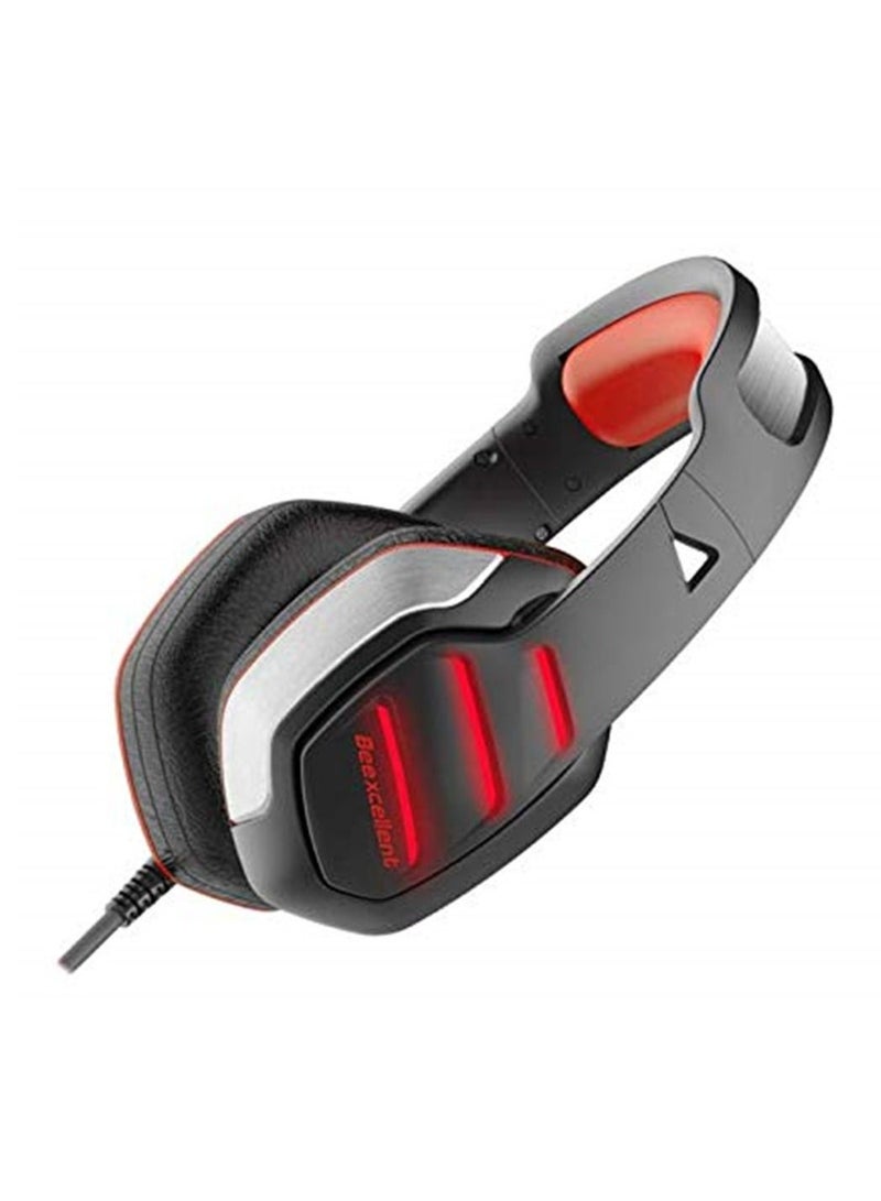 GM-3 Wired Stereo LED Light Bass Over-ear Professional Gaming Headphones with Mic for Laptop Tablet mobile phone PS4 Color- red  - Image 3