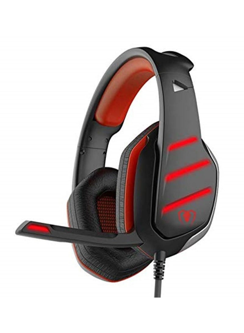 GM-3 Wired Stereo LED Light Bass Over-ear Professional Gaming Headphones with Mic for Laptop Tablet mobile phone PS4 Color- red  - Image 1
