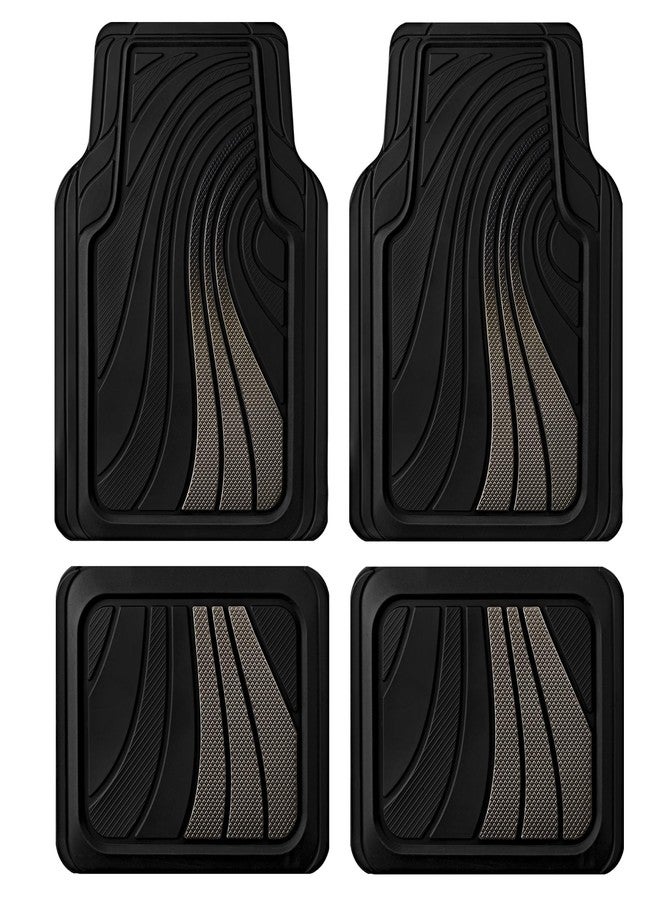 Road Comforts Rubber Sport Car Floor Mat - All-Weather Heavy Duty, Non-Slip, Trim-to-Fit, Universal Fit for Cars, Trucks, SUVs - Grey - Image 1