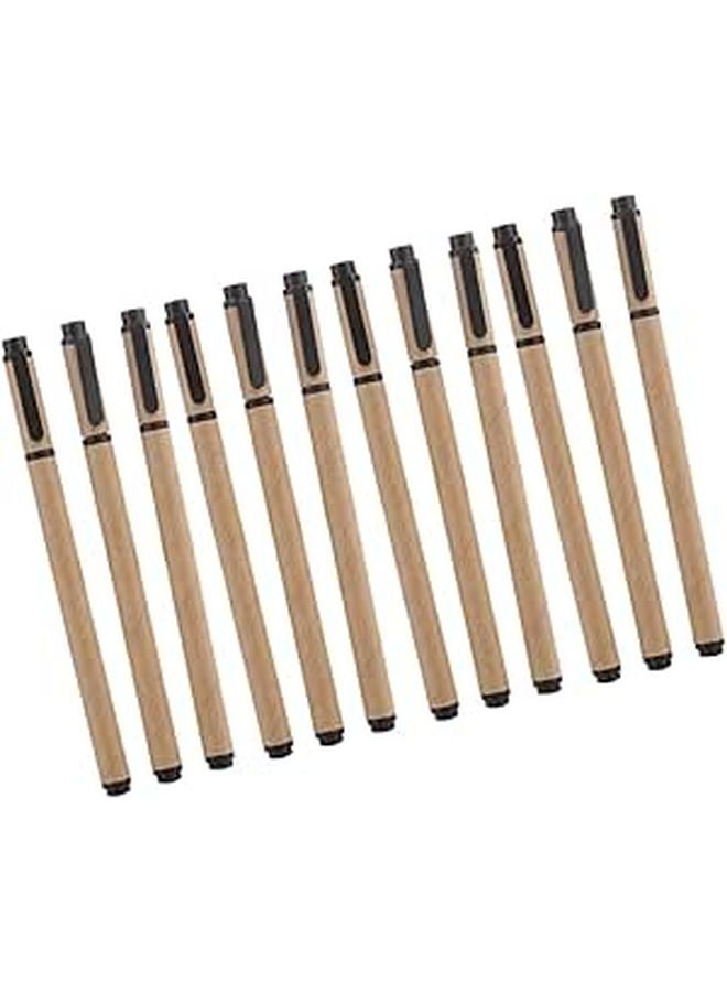 12 Pack Kraft Paper Gel Pens Smooth Writing For School Office Home Use - Image 1