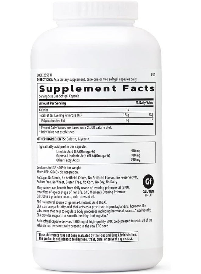 GNC Women'S Evening Primrose Oil 1300Mg 180 Softgels - Image 2