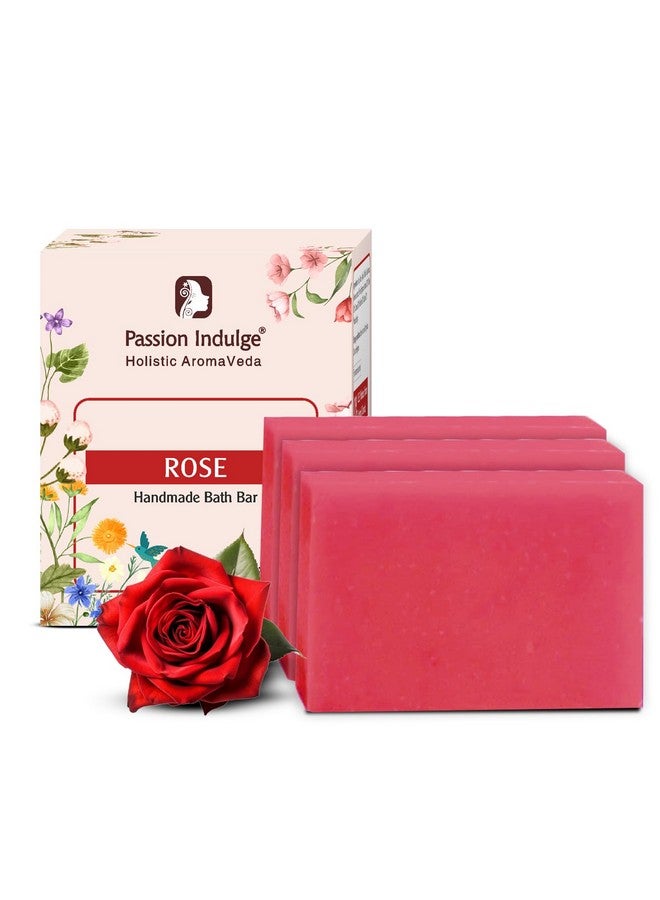 Passion Indulge Handmade Rose Bath Soap- 100% Natural & Vegan | Hydrating & Glowing | Enriched with Essential Oils | Paraben-Free & Sulfate-Free | 100g - Image 1