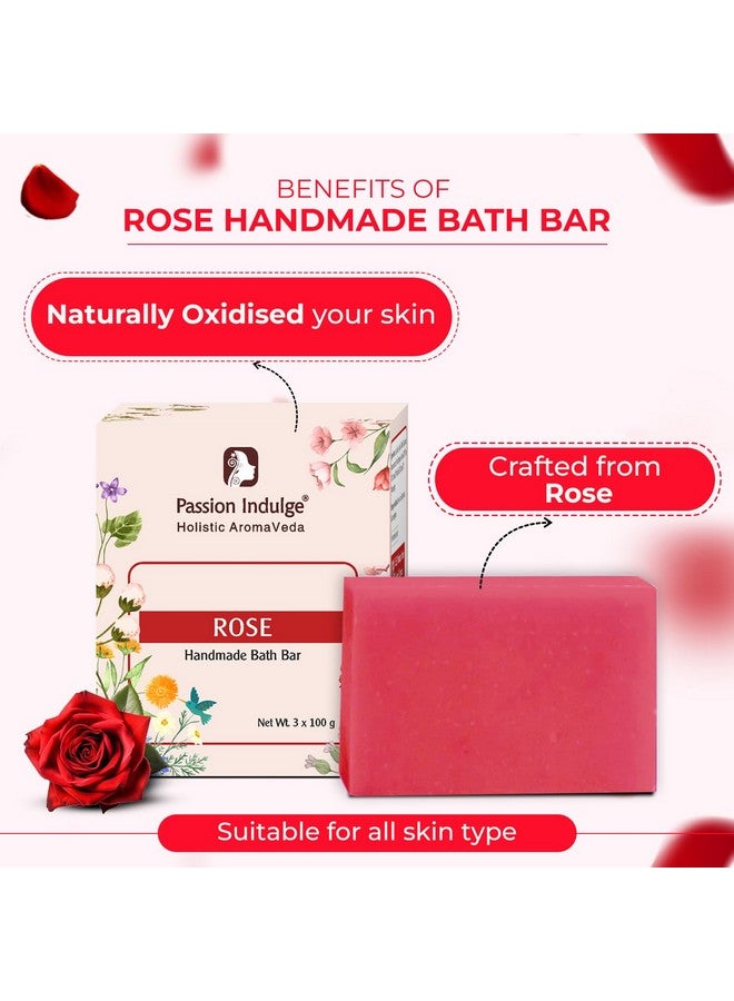 Passion Indulge Handmade Rose Bath Soap- 100% Natural & Vegan | Hydrating & Glowing | Enriched with Essential Oils | Paraben-Free & Sulfate-Free | 100g - Image 2