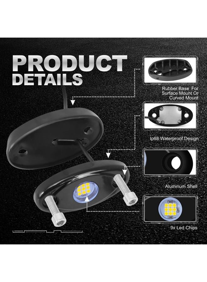 LY8 12 Pods White LED Rock Lights Neon Underglow Light for Car Truck ATV SUV Under Body Glow Light Trail Fender Lighting - Image 2