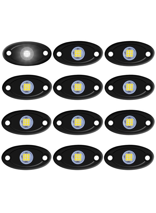LY8 12 Pods White LED Rock Lights Neon Underglow Light for Car Truck ATV SUV Under Body Glow Light Trail Fender Lighting - Image 1