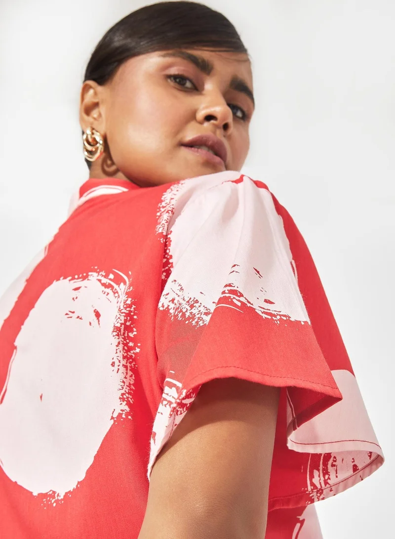 ذا ليبل لايف بلوزة قصيرة منقطة