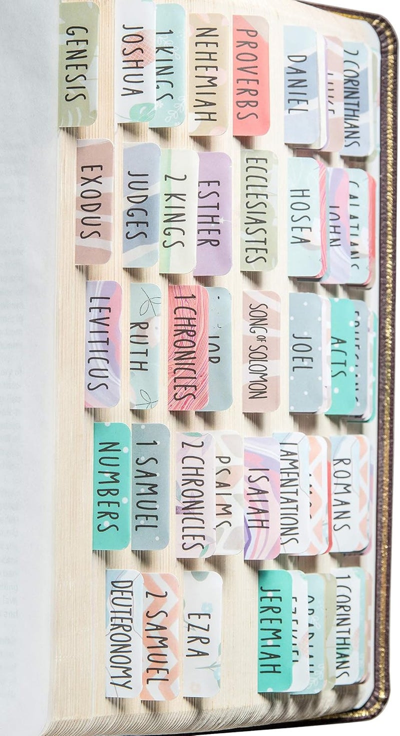 DIVERSEBEE Laminated Bible Tabs (Large Print, Easy to Read), Personalized Bible Journaling Tabs, 66 Book Tabs and 6 Blank - Uniform Theme - Image 1