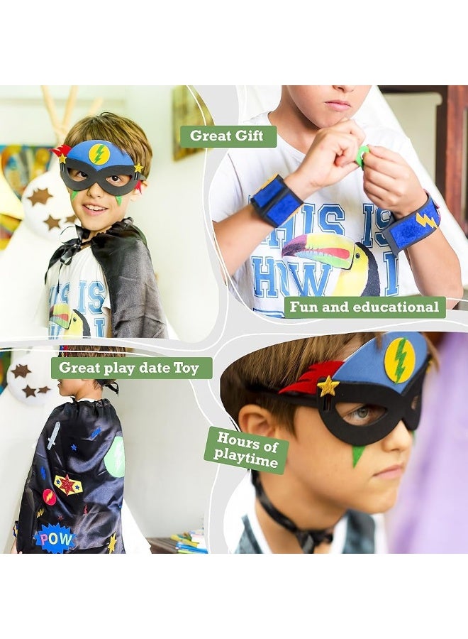 jackinthebox Superhero DIY Costume Art and Craft Kit | Make a Cape, Mask and Cuffs | Best Gift for Boys Ages 5 6 7 8 Years | 3 Craft Projects in 1 Box - Image 1