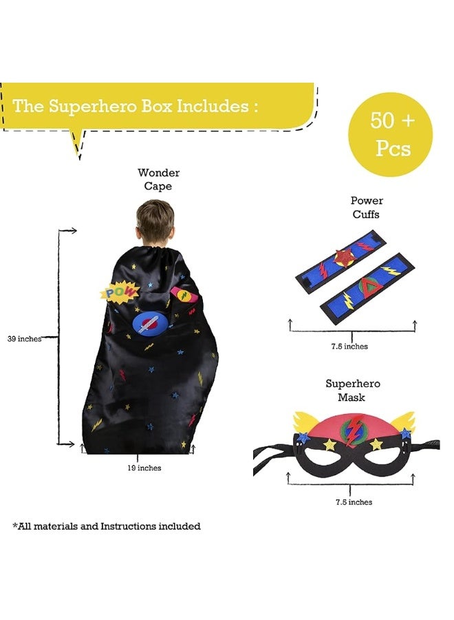 jackinthebox Superhero DIY Costume Art and Craft Kit | Make a Cape, Mask and Cuffs | Best Gift for Boys Ages 5 6 7 8 Years | 3 Craft Projects in 1 Box - Image 4