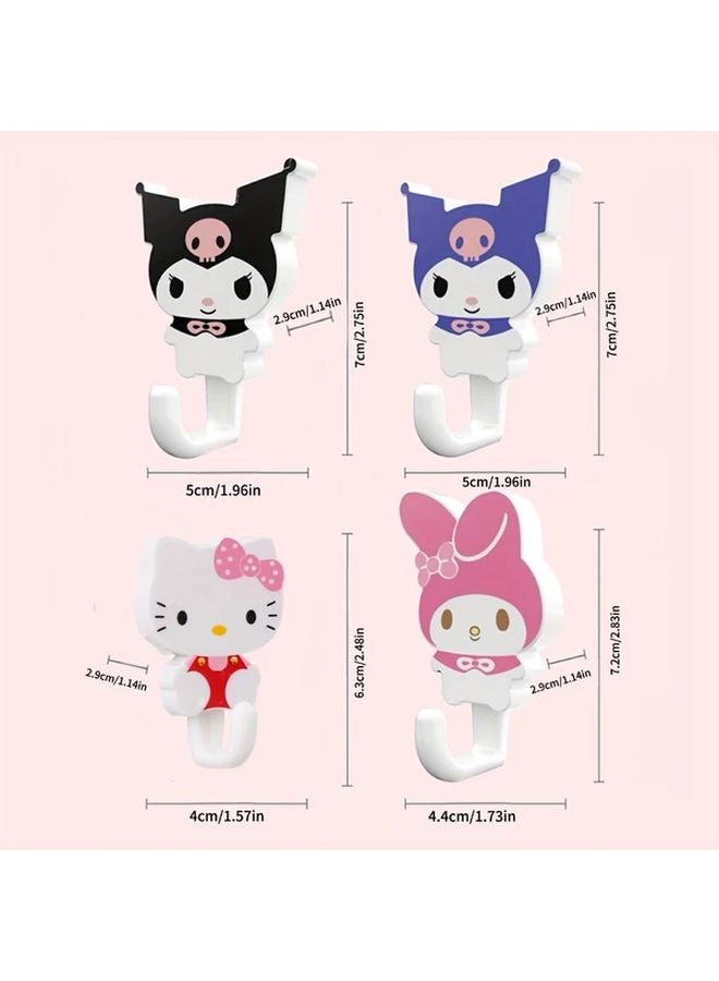 2pcs Kuromi A Self Adhesive Wall Hooks Strong Nail Free Multi Functional for Bathroom Kitchen - Image 4