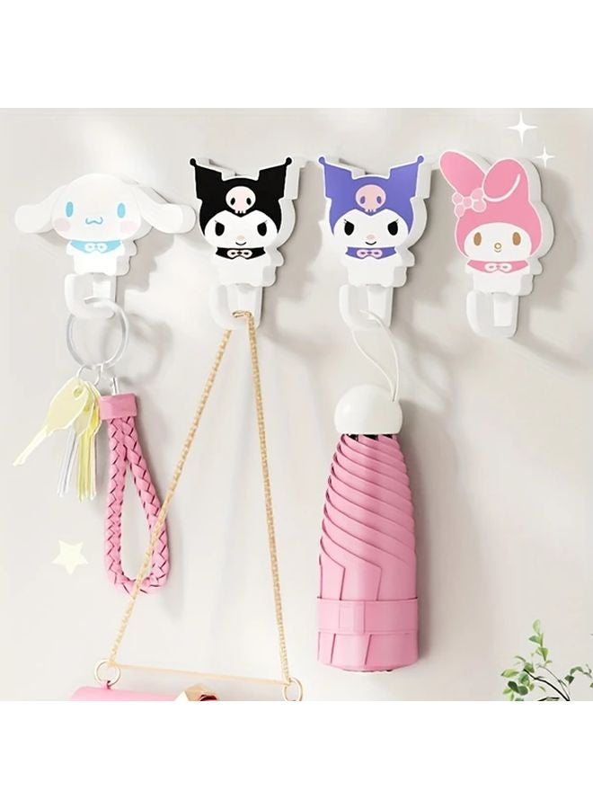 2pcs Kuromi A Self Adhesive Wall Hooks Strong Nail Free Multi Functional for Bathroom Kitchen - Image 2