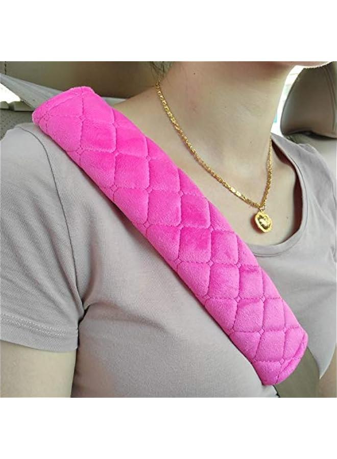Generic 4 Pack Universal Car Seat Belt Pads, Adult Seat Belt Shoulder Strap Covers Harness Pad for Car/Bag,Soft Comfort Helps Protect You Neck Shoulder from The Seat Belt Rubbing (4pack-Pink) - Image 2