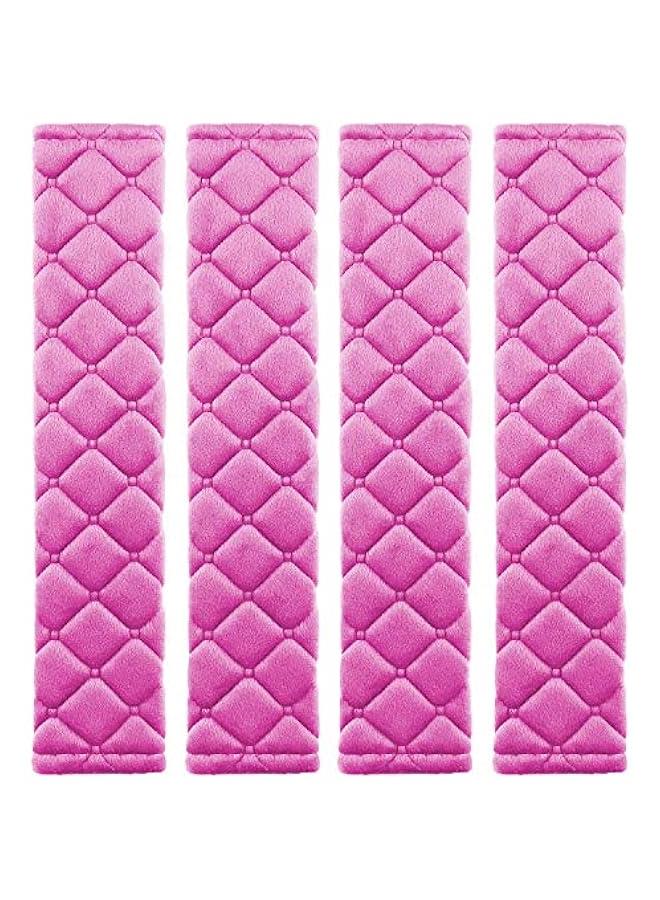 Generic 4 Pack Universal Car Seat Belt Pads, Adult Seat Belt Shoulder Strap Covers Harness Pad for Car/Bag,Soft Comfort Helps Protect You Neck Shoulder from The Seat Belt Rubbing (4pack-Pink) - Image 1