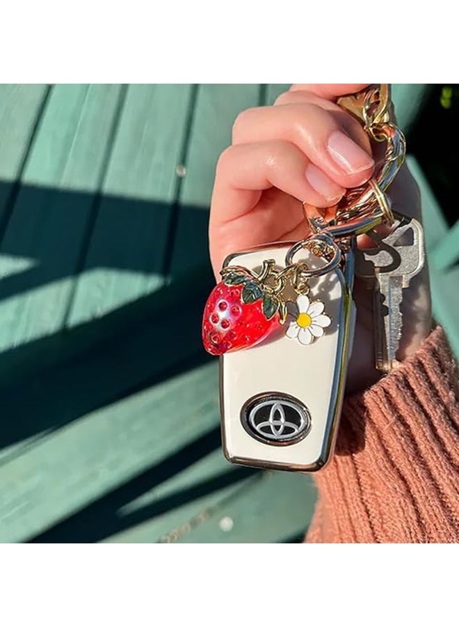 Strawberry Keychain for Women, Cute Strawberry Key Chains Ring Bag Charm Purse Charms, Bag Accessory Keychians Gift - Image 3