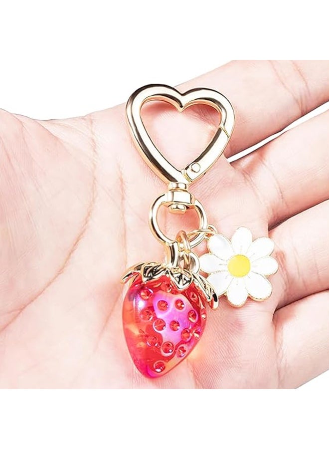 Strawberry Keychain for Women, Cute Strawberry Key Chains Ring Bag Charm Purse Charms, Bag Accessory Keychians Gift - Image 2