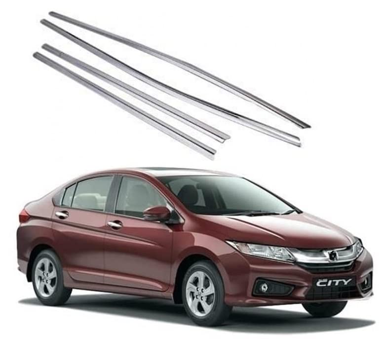 DDSONS تزيين نافذة السيارة السفلي من الفولاذ المقاوم للصدأ بتشطيب كروم لسيارة هوندا سيتي - 4 (2014-2017) - Image 1