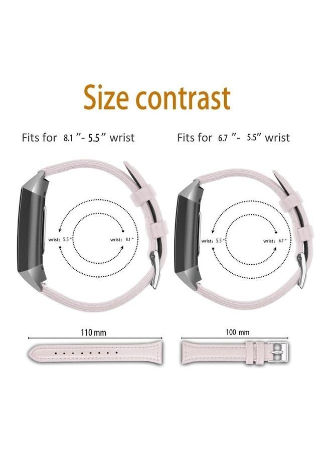 نيبمينينت سوار من الجلد برأس فولاذي لساعة فيتبيت تشارج 3/ 4 سليم وردي - Image 3