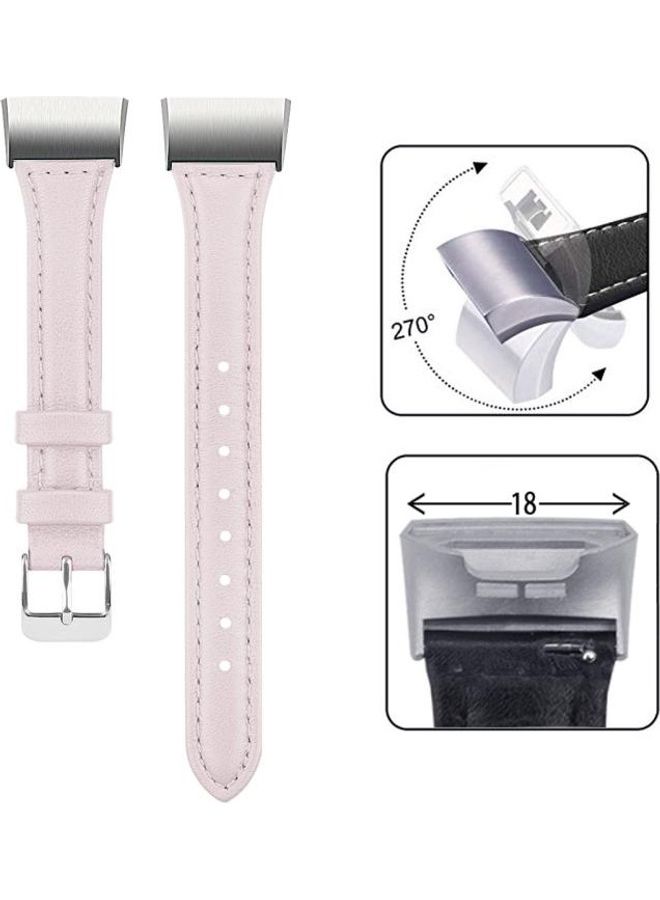 نيبمينينت سوار من الجلد برأس فولاذي لساعة فيتبيت تشارج 3/ 4 سليم وردي - Image 4