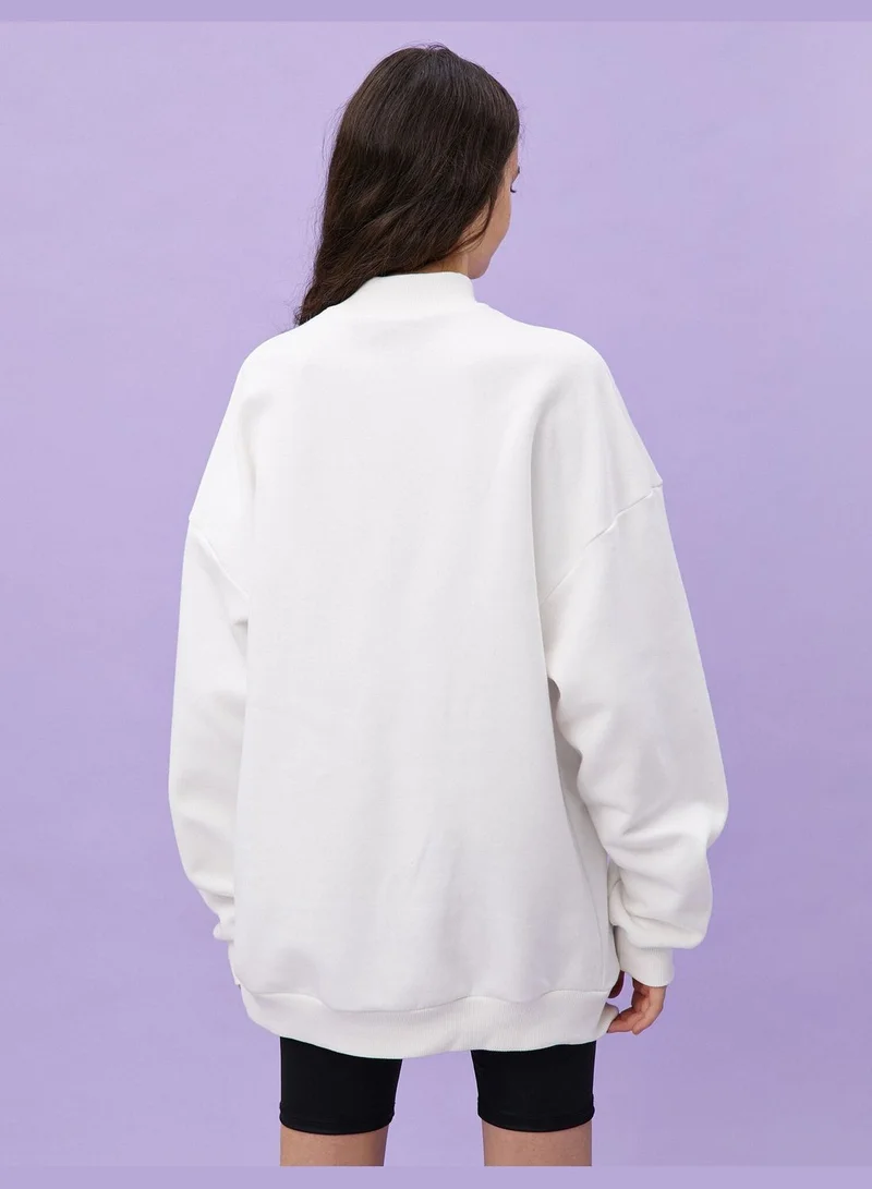 KOTON Stand Neck Animal Printed Sweatshirt