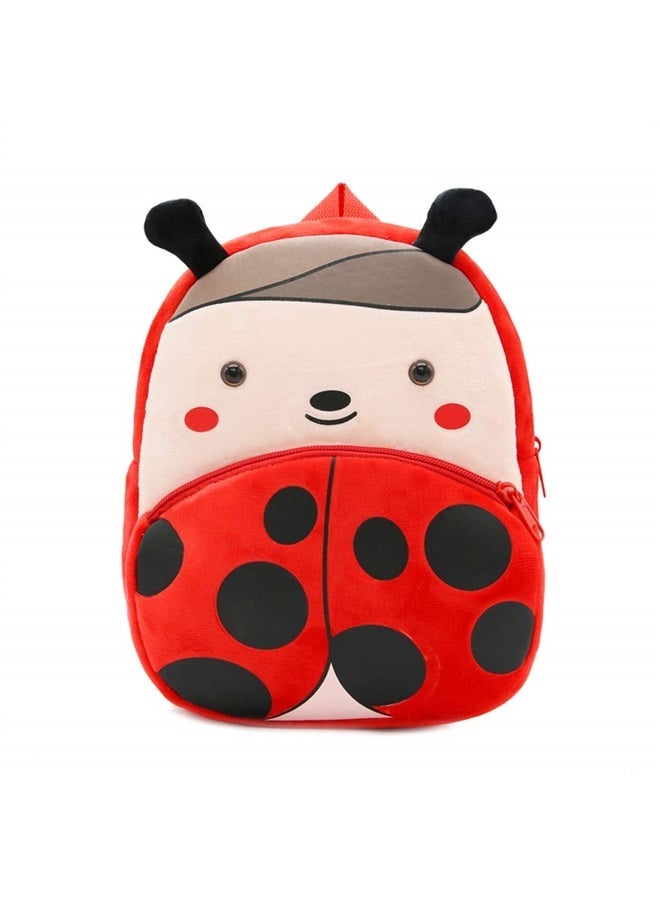 Cute Toddler Backpack Plush Animal Cartoon Mini Travel Daycare Bag for Baby Girl Boy 2-6 Years (Ladybug Red)  - Image 1