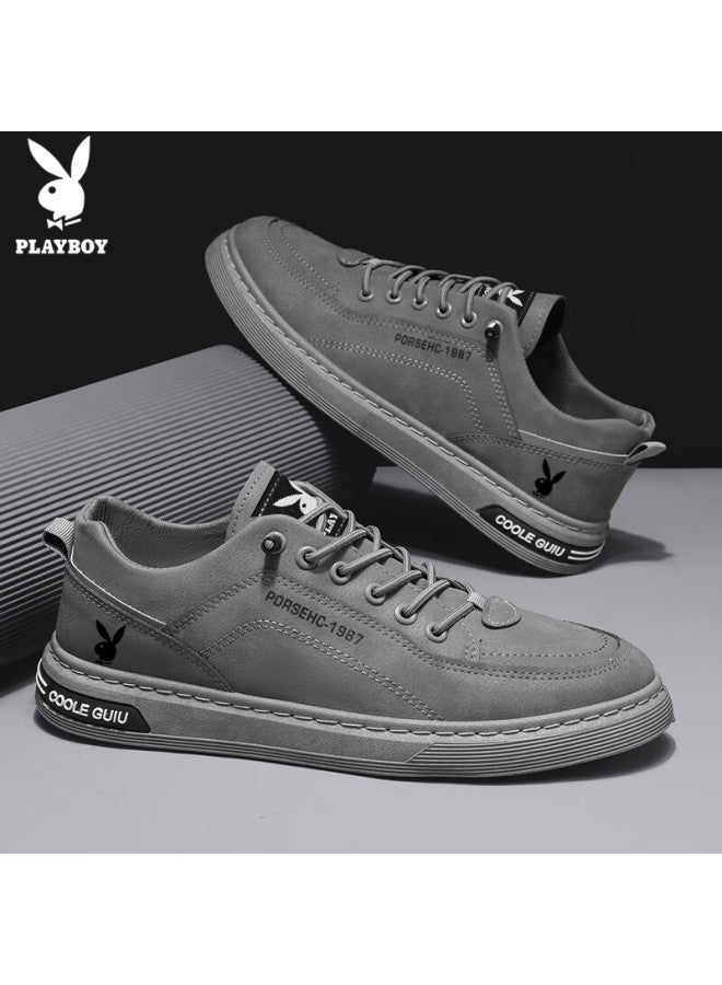 Playboy Men's Shoes Autumn Winter Casual Trendy Sneakers Fashion Business Boots Gray Size 43 - Image 3