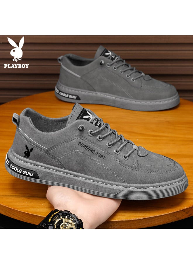 Playboy Men's Shoes Autumn Winter Casual Trendy Sneakers Fashion Business Boots Gray Size 43 - Image 1