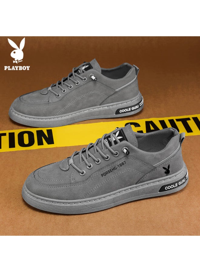 Playboy Men's Shoes Autumn Winter Casual Trendy Sneakers Fashion Business Boots Gray Size 43 - Image 2