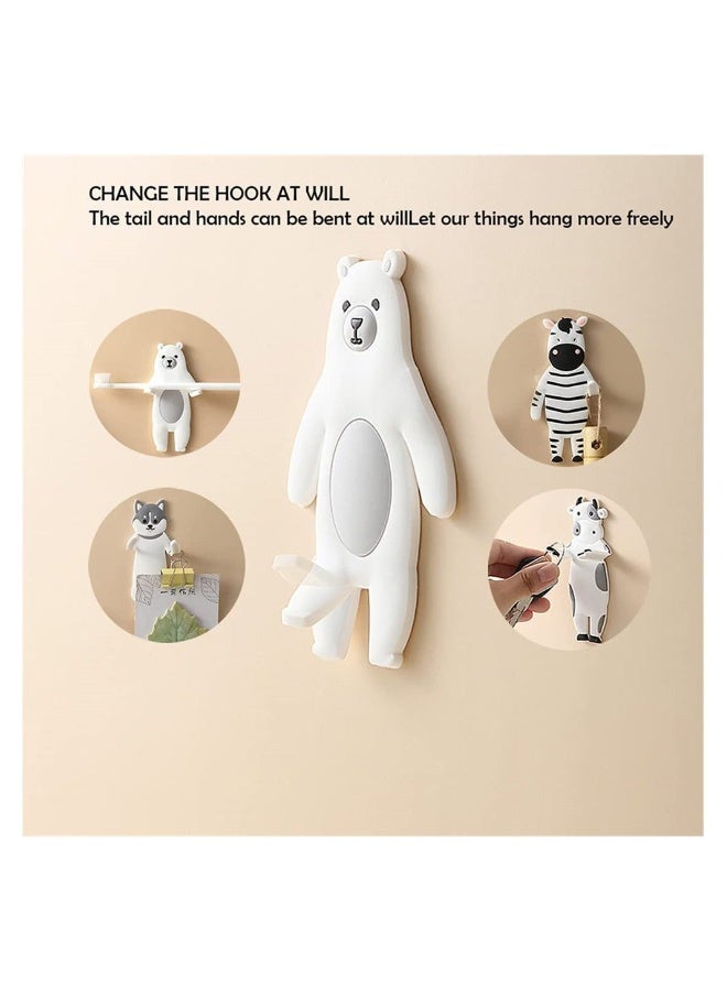 4pcs Adorable Decorative Wall Hooks Adhesive Adhesive Coat Hooks - Image 3