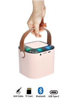 Toyland Mini Karaoke Speaker for Kids, Portable Bluetooth Speaker with 2 Wireless Microphones & LED Lights, Perfect Gift for Kids Boys & Girls -Pink  - Image 2