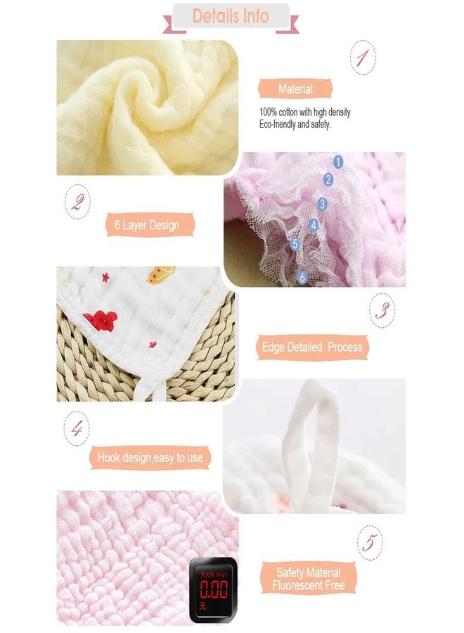 FIMALIA Dry Muslin Wash Cloth Organic Cotton Face Towel Handkerchief for Baby New Born/Infants/Toddlers (Color & Print May Vary) (Pack of 5) - Image 3
