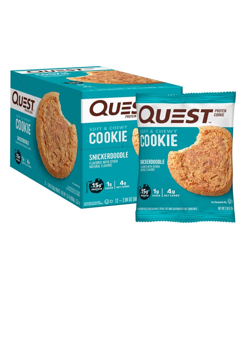 QUEST NUTRITION - Snickerdoodle Protein Cookie, High Protein, Low Carb, Gluten Free, 12Count - Image 1
