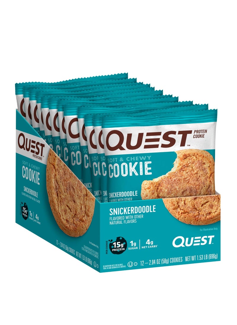 QUEST NUTRITION - Snickerdoodle Protein Cookie, High Protein, Low Carb, Gluten Free, 12Count - Image 1