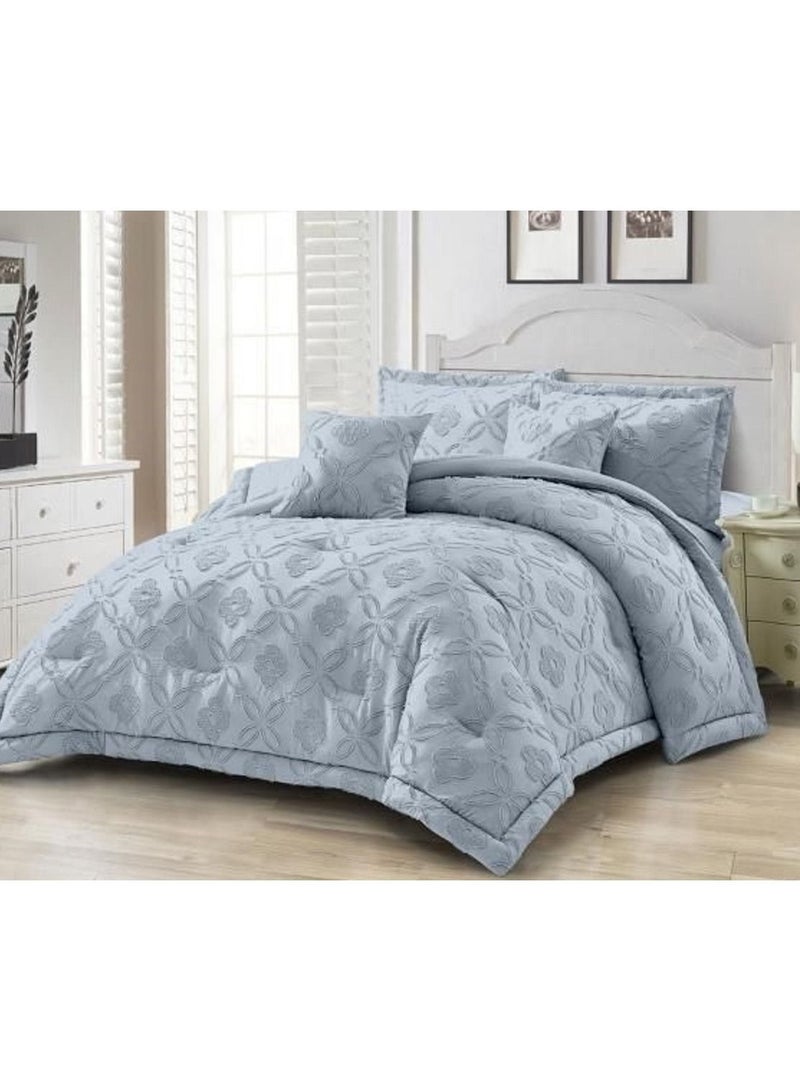 COMFY 6 PC ALL SEASON COMFORTER SET 220 X 240 CM SILVER GREY