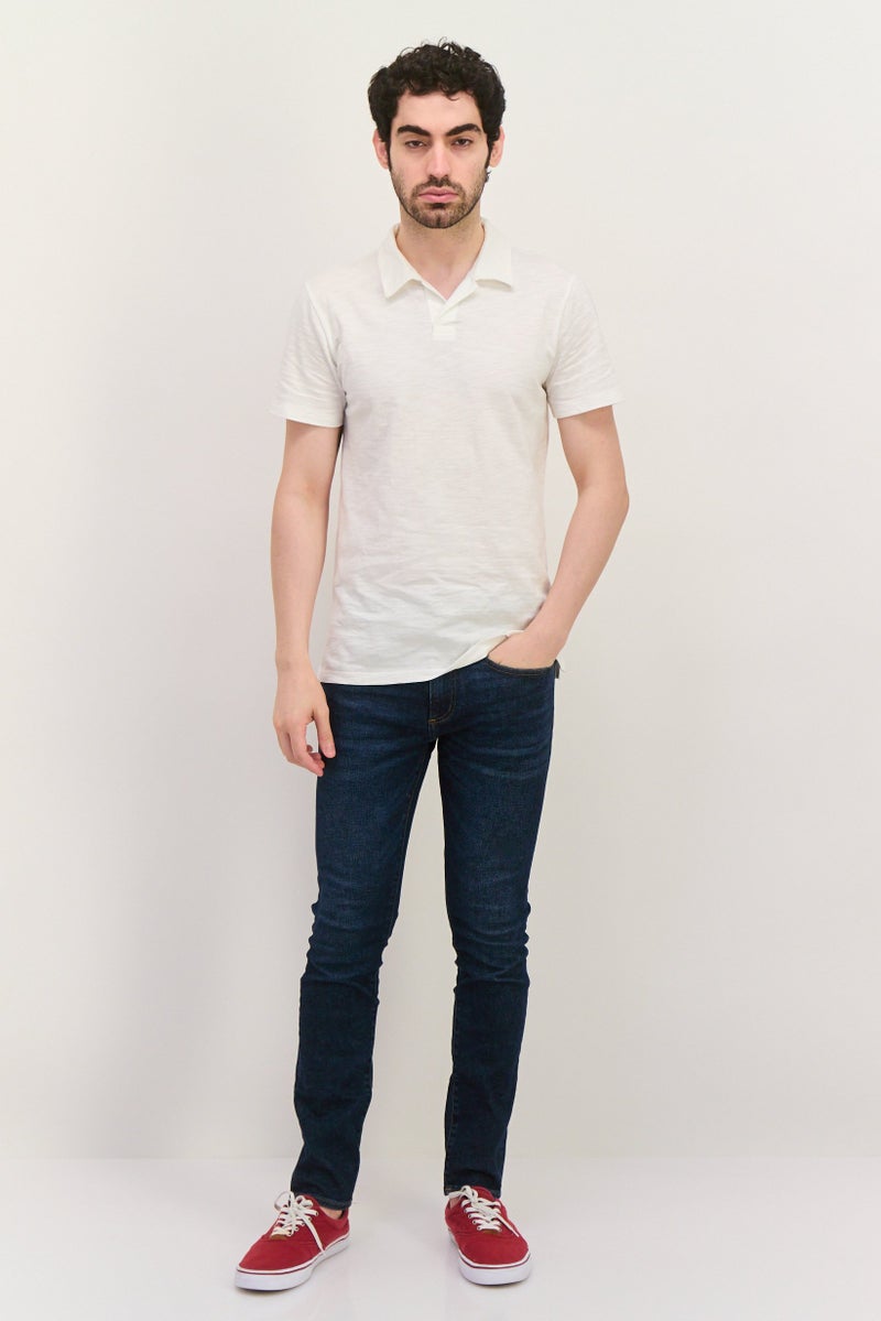GAP Men Regular Fit Plain Short Sleeves Polo Shirt, White - Image 2