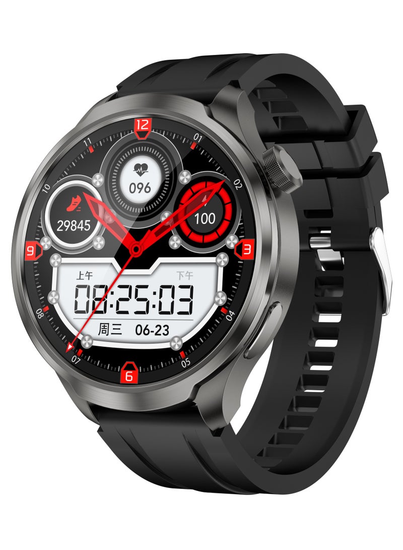 RollsTimi  Men's Fashion Smart watch, 1.85inch HD Full Display, Heart Sleep Monitor, Intelligent Bluetooth Call, Voice Assistant, IP67 Waterproof Fitness Smartwatch, DK69 Tape Black - Image 1