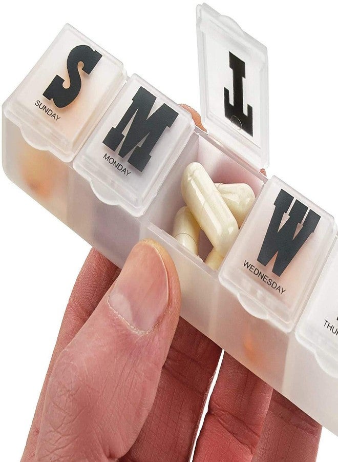 MEDca Pill Organizers - Pack of 4 Bold Letter Weekly Pill Planners for 28 Days Total to Separate Supplements, Fish Oils & Vitamins Daily Medication Reminder for Travel & Purse - Image 5