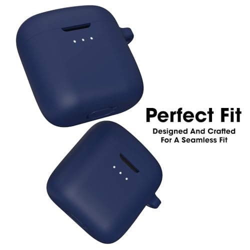 Sounce Earphone Case Cover Compatible with Boat Airdopes 131, Soft Silicone Skin Case Cover Shock-Absorbing Protective Case with Keychain [Front LED Visible] – (Blue) - Image 2