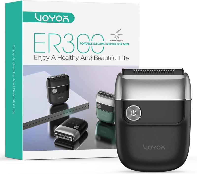 VOYOR Foil Shaver 2 in 1 Double Shavers for MenPortable Electric Razor with Rechargeable Foil Razor Multifunction Grooming Barber Shaver IPX6 Washable Travel Shavers ER300 Silver