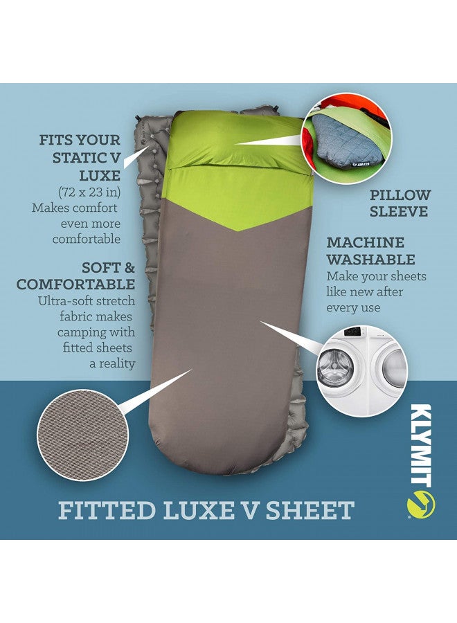 Klymit Static V Sheet, Sleeping Pad Cover,Green/Grey - Image 2