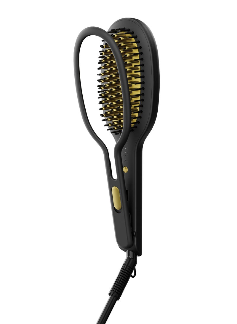 porodo Lifestyle Automatic Hair Straightener 70W / 4 Temperature Levels / PTC Fast Heating / Ceramic Coating / Rapid Heat-Up Technology / 360° Swivel Cord(1.8M) / Safety Auto Shut-Off - Black & Gold - Image 1