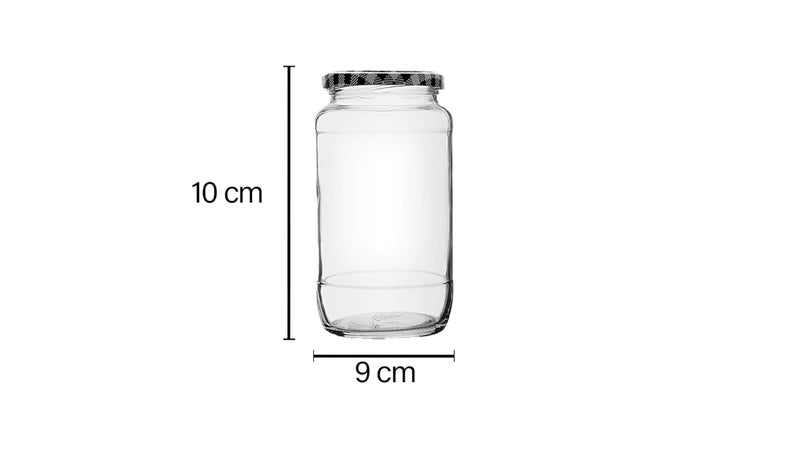 CROCO JAR Croco Glass Jar With Air Tight Black Stripe Lid For Kitchen Dried Masala Storage Jar Honey Jar and Container Visible Glass Jar For Kitchen Storage Set1000 Gram Pack of 4 - Image 2