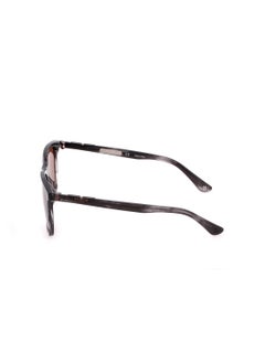 POLICE Men's Square Shape  Acetate Sunglasses SPL872 5601EX - Lens Size: 56 Mm - Shiny Striped Grey  - Image 4